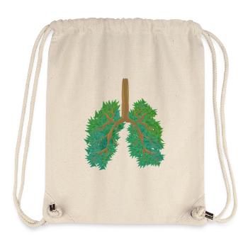 Forêt de poumons Sensibilisation écologique Réchauffement climatique - Sac à cordon recyclé Stanley/Stella - blanc naturel - Devant