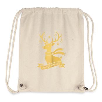 Golden Reindeer – Joyful Winter Design - Stanley/Stella recycelter Gym Bag - Naturweiß - Vorne