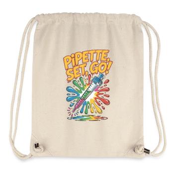 Technicien de laboratoire Pipette Set Go Technologue médical - Sac à cordon recyclé Stanley/Stella - blanc naturel - Devant