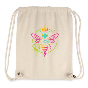 Neon Queen Bee, Electro Hive Beats - Stanley/Stella recycelter Gym Bag - Naturweiß - Vorne