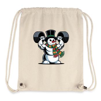 Strong Snowman Weightlifting Fitness Winter - Stanley/Stella Recycled Gym Bag - natural - Front
