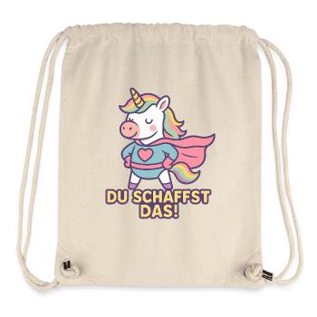 Mutmacher Einhorn Shirt, Du schaffst das - Stanley/Stella recycelter Gym Bag - Naturweiß - Vorne