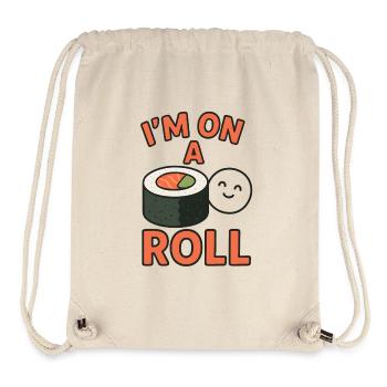 Sushi qui dit que je suis en forme Drôle de design - Sac à cordon recyclé Stanley/Stella - blanc naturel - Devant