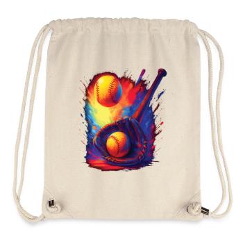 Baseball Vintage-Farb-Splash-Design Sport - Stanley/Stella recycelter Gym Bag - Naturweiß - Vorne