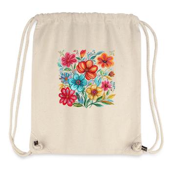 Vibrant floral splendour - Stanley/Stella Recycled Gym Bag - natural - Front