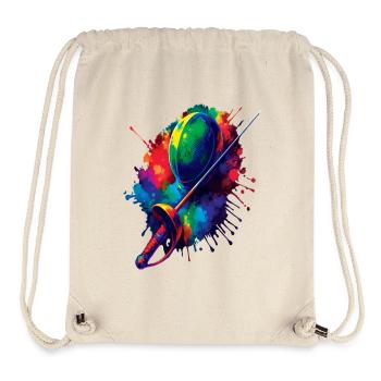 Fecht-Splash-Kunst – Fecht-Sportmaske und -schwert - Stanley/Stella recycelter Gym Bag - Naturweiß - Vorne