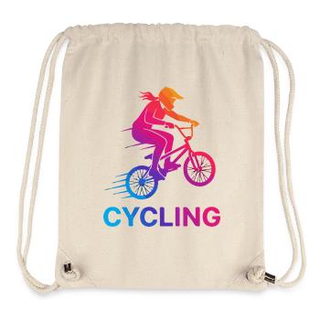 Gradient Cyclist Silhouette - Stanley/Stella recycelter Gym Bag - Naturweiß - Vorne