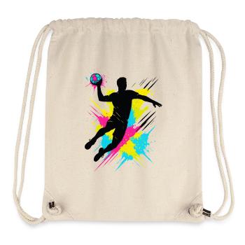 Handball Player Splash, Colorful Jump Shot, Action - Stanley/Stella Recycled Gym Bag - natural - Front