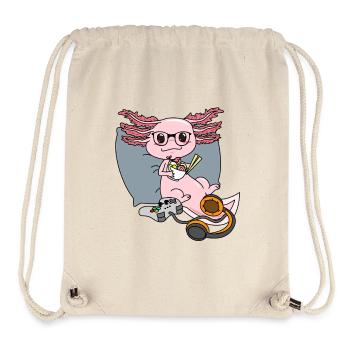 Süßer Axolotl Gamer Ramen-Nudel-Geek-Tierhalter - Stanley/Stella recycelter Gym Bag - Naturweiß - Vorne