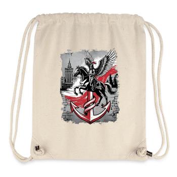 T-shirt d’art de rue Hussar Warsaw PW. - Sac à cordon recyclé Stanley/Stella - blanc naturel - Devant