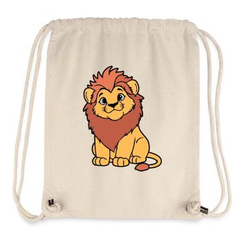 Warmes Cartoon-Löwenjunges - Stanley/Stella recycelter Gym Bag - Naturweiß - Vorne