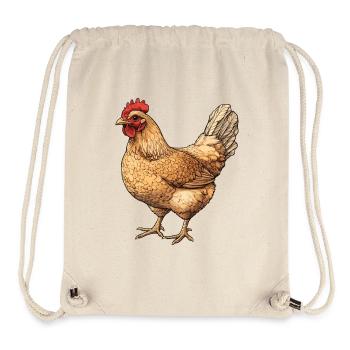 Golden Hen Illustration - Stanley/Stella Recycled Gym Bag - natural - Front