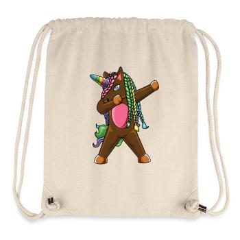Dabbing Unicorn Braids Rainbow Hair Magic Fantasy  - Stanley/Stella Recycled Gym Bag - natural - Front