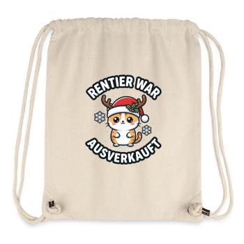 Reindeer Cat Xmas Sold Out - Stanley/Stella Recycled Gym Bag - natural - Front