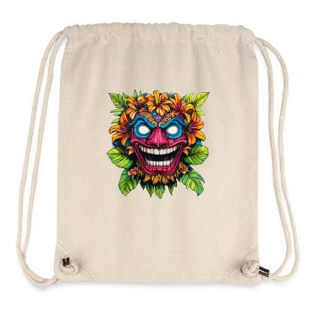 Tiki-Blütenmaske Farbexplosion - Stanley/Stella recycelter Gym Bag - Naturweiß - Vorne