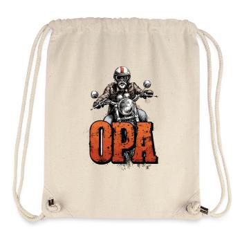 Motocycliste Grand-père OPA - Sac à cordon recyclé Stanley/Stella - blanc naturel - Devant