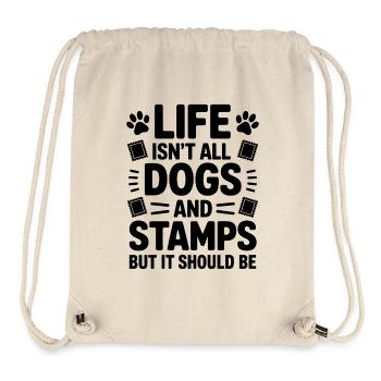 Stamps Saying Dog Wit Stamps Gift - Stanley/Stella Recycled Gym Bag - natural - Front