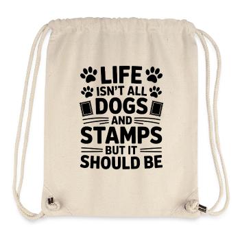 Stamps Saying Dog Wit Stamps Gift - Stanley/Stella Recycled Gym Bag - natural - Front