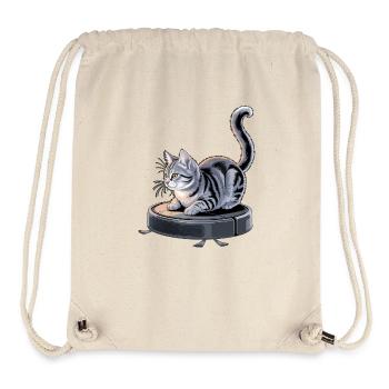 Süße Katze Saugroboter Staubsauger - Stanley/Stella recycelter Gym Bag - Naturweiß - Vorne