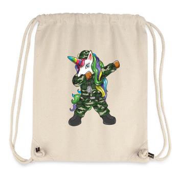 Militärisches Einhorn-Soldaten-Tarn-Veteranen-Geschenk - Stanley/Stella recycelter Gym Bag - Naturweiß - Vorne