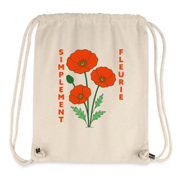 Simplement fleurie - Illustration florale rétro - Sac à cordon recyclé Stanley/Stella - blanc naturel - Devant