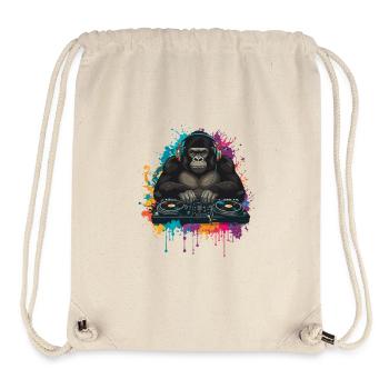 Gorilla DJ am Mischpult - Stanley/Stella recycelter Gym Bag - Naturweiß - Vorne