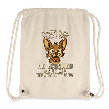 Gott schuf mich – er grinste Hund - Stanley/Stella recycelter Gym Bag - Naturweiß - Vorne