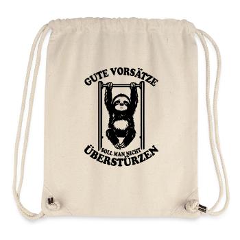 Sloth | Pull-up, fitness, New Year's resolutions quote - Stanley/Stella Recycled Gym Bag - natural - Front