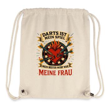 Mein bester Wurf war meine Frau – Darts Herz Shirt - Stanley/Stella recycelter Gym Bag - Naturweiß - Vorne