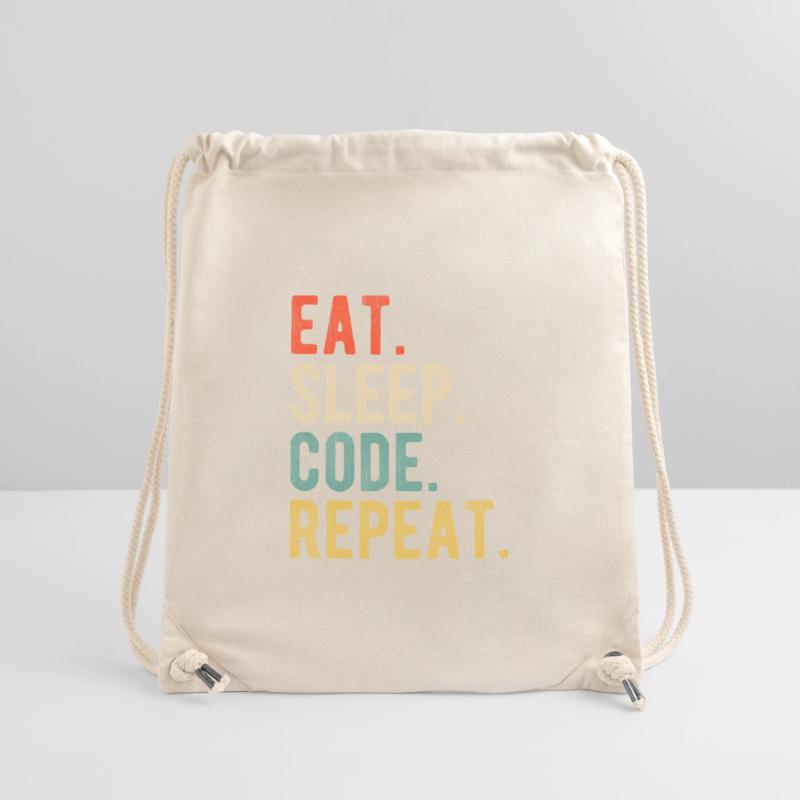 Eat Sleep Code Repeat Programmer Nerd Retro Stanley/Stella Recycled Gym Bag