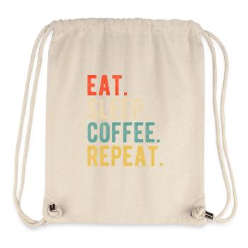 Eat Sleep Coffee Repeat Retro Kaffeeliebe - Stanley/Stella recycelter Gym Bag - Naturweiß - Vorne
