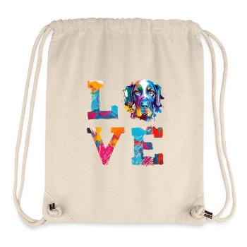 Deutscher Kurzhaar-Pointer liebt bunte Hundekunst - Stanley/Stella recycelter Gym Bag - Naturweiß - Vorne
