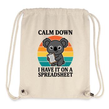 Beruhig dich, ich habe es in einer Tabelle Koala - Stanley/Stella recycelter Gym Bag - Naturweiß - Vorne