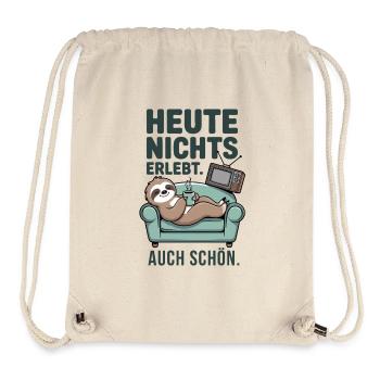 Heute nichts erlebt Faultier auf dem Sofa - Stanley/Stella recycelter Gym Bag - Naturweiß - Vorne