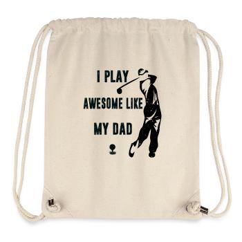 Je joue au golf super bien comme mon père - Sac à cordon recyclé Stanley/Stella - blanc naturel - Devant