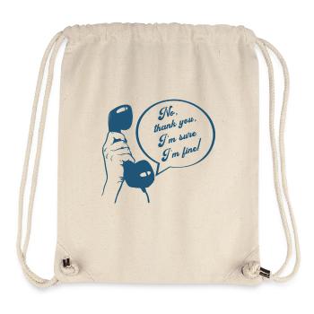 Style rétro de téléphone : conversation drôle Je vais bien - Sac à cordon recyclé Stanley/Stella - blanc naturel - Devant