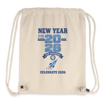 Célébrez le Nouvel An 2026 : Nouveaux départs - Sac à cordon recyclé Stanley/Stella - blanc naturel - Devant