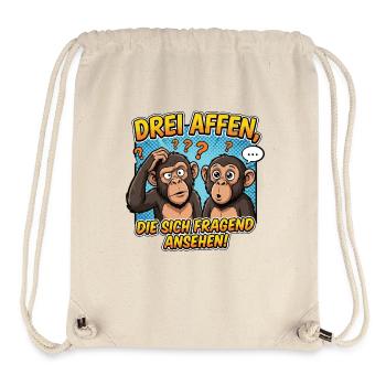 Drei Affen Verwirrung – Lustiges Comic Design - Stanley/Stella recycelter Gym Bag - Naturweiß - Vorne