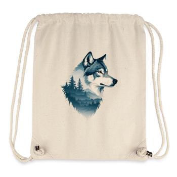 Blue wolf in the forest - Stanley/Stella Recycled Gym Bag - natural - Front