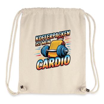 Faire sa valise est mon drôle de remarque cardio pour - Sac à cordon recyclé Stanley/Stella - blanc naturel - Devant
