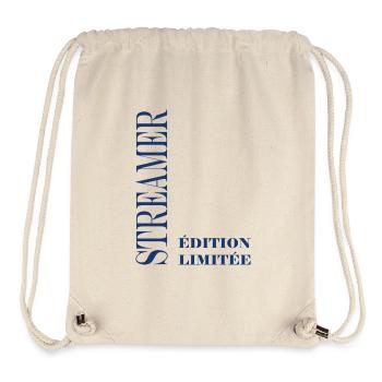 streamer Edition Limitee Serif Bleu - Sac à cordon recyclé Stanley/Stella - blanc naturel - Devant