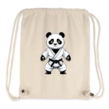 Panda martial artist in gi - Stanley/Stella Recycled Gym Bag - natural - Front