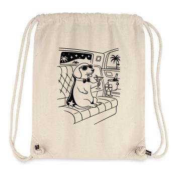 dackel filmstar fame limosine line art - Stanley/Stella recycelter Gym Bag - Naturweiß - Vorne