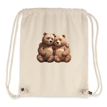 Zwei Kuschelbären Umarmung - Stanley/Stella recycelter Gym Bag - Naturweiß - Vorne