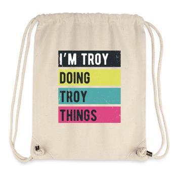 I’m Troy Doing Troy Things Retro Colors - Stanley/Stella Recycled Gym Bag - natural - Front