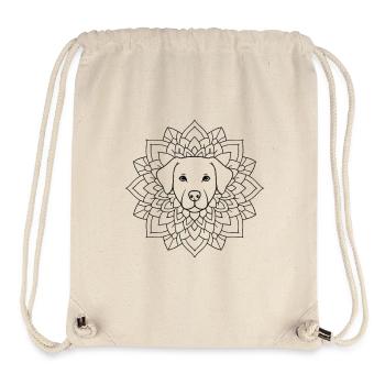 Hund Mandala mit floraler Ornamentik - Stanley/Stella recycelter Gym Bag - Naturweiß - Vorne