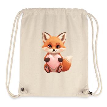 Cute fox with heart - Stanley/Stella Recycled Gym Bag - natural - Front