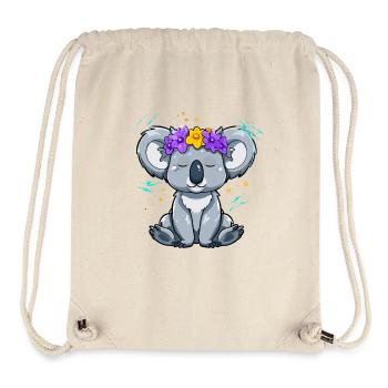 Koala mit Blumenkranz im Zen-Stil - Stanley/Stella recycelter Gym Bag - Naturweiß - Vorne