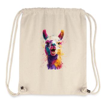 Colorful Llama Explosion - Stanley/Stella Recycled Gym Bag - natural - Front
