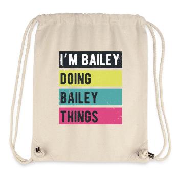 Ich bin Bailey und mache Bailey Things Retro Colors - Stanley/Stella recycelter Gym Bag - Naturweiß - Vorne